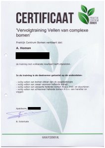 certificaat boom kappen